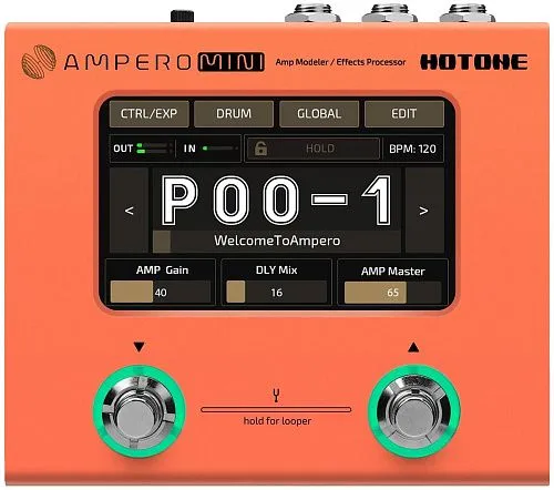 Hotone Ampero Mini (Orange) Напольный процессор эффектов.